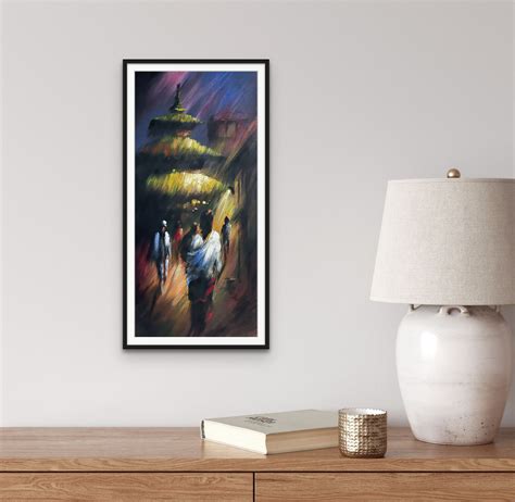 Kathmandu Nightlife Original Painting Nepal Temple - Etsy