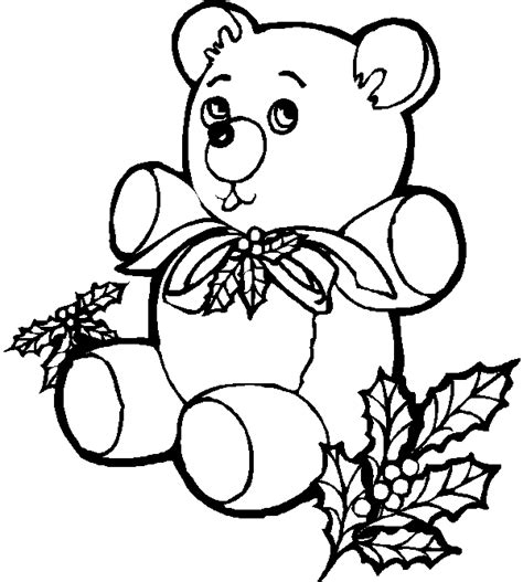 Christmas bear Coloring Pages - Coloringpages1001.com