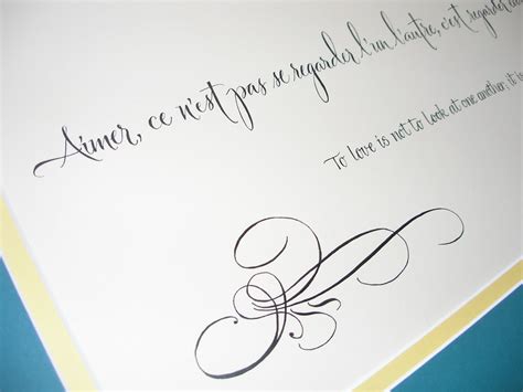 Wedding Calligraphy by Jane Farr: French Quote for A Wedding Gift