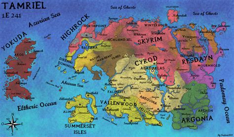 Geopolitical Map of Tamriel in 1E241 by fredoric1001 on DeviantArt