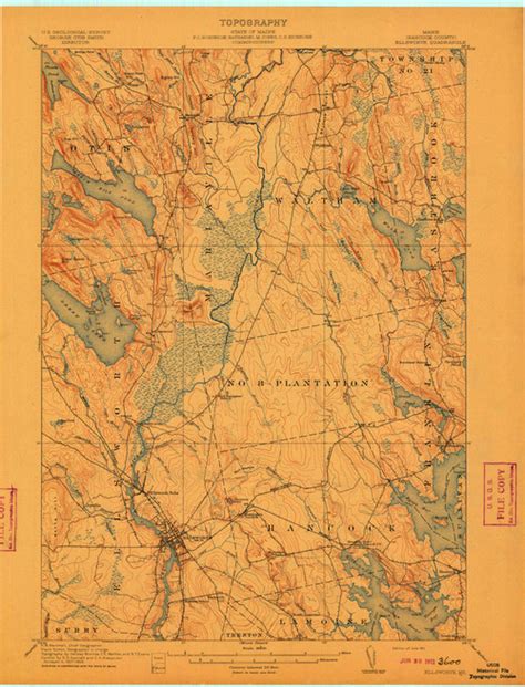 Ellsworth, Maine 1911 (1911) USGS Old Topo Map 15x15 Quad - OLD MAPS