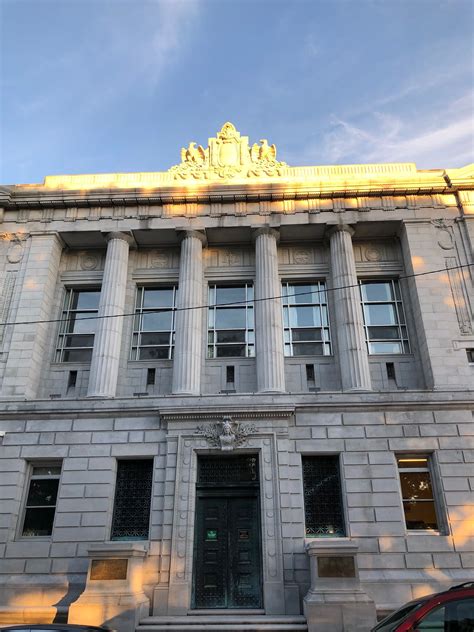 Entryway of Cumberland County Courthouse in Portland, Maine. Built 1906. Paul Chandler August ...