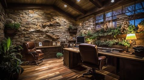 Premium AI Image | Inspiring office interior design Rustic style ...