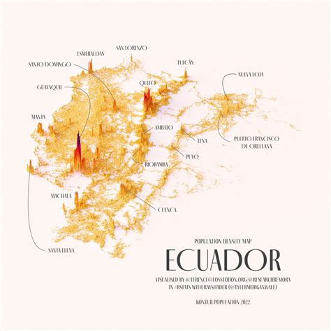 Population density map of Ecuador.by @researchremora - VisionViral.com