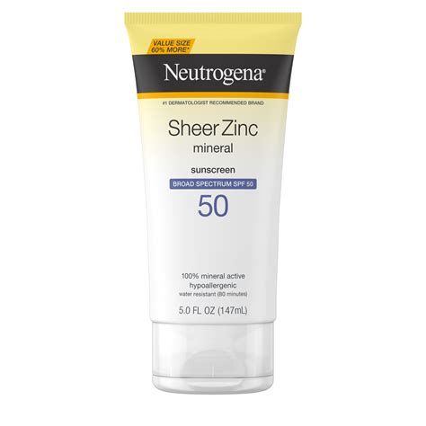 Neutrogena Sheer Zinc Sunscreen Lotion SPF 50, Value-Size, 5 fl. oz - Walmart.com - Walmart.com