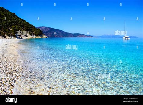 landscape of Gidaki beach Ithaca Greece Stock Photo - Alamy