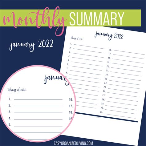 January 2022 Printable Planner Inserts are here! - Easy Organized Living