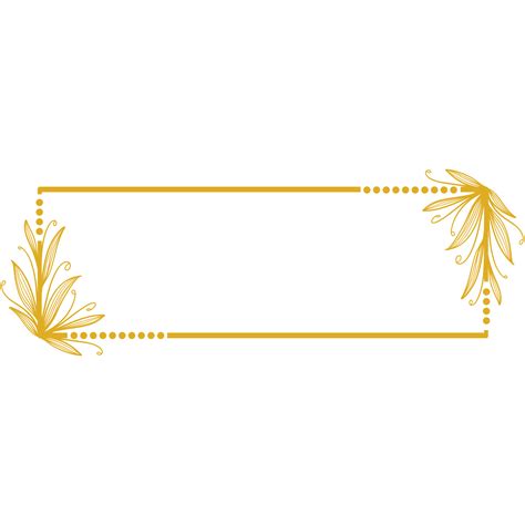 Golden Rectangle Frame with Leaves 13078010 PNG