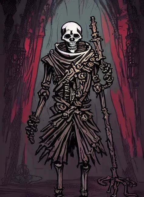 concept art of a skeleton mage wearing robes in | Stable Diffusion ...