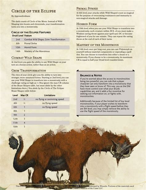 genasilesbians: “an alternate take of a wild shape druid, perfect for curse of strahd or other ...