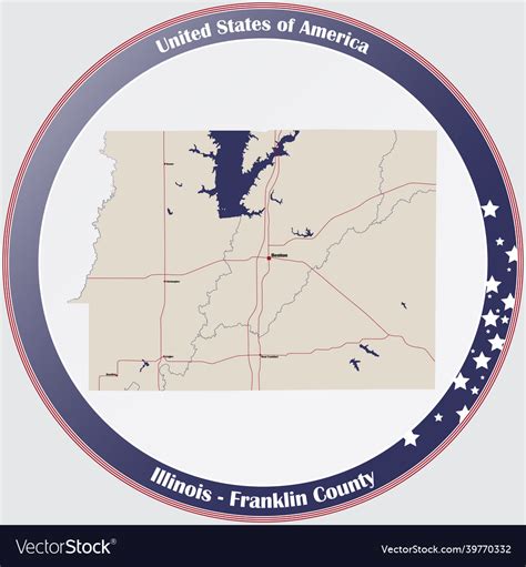 Map of franklin county in illinois Royalty Free Vector Image