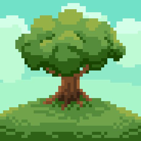 Nature Pixel Art 32x32 Grid