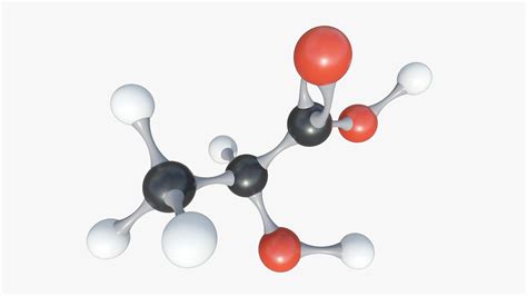 Lactic Acid Molecule With PBR 4K 8K 3D - TurboSquid 1944323