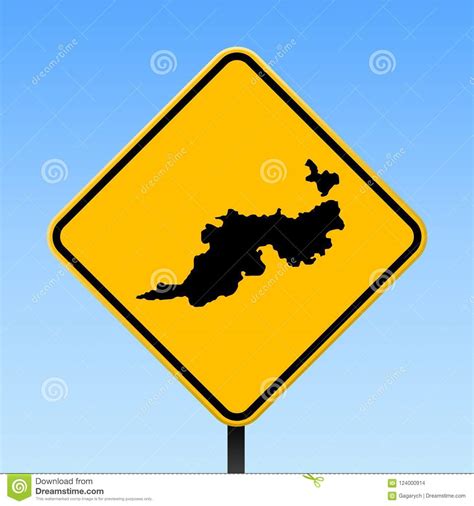 Guana Island Map on Road Sign. Stock Vector - Illustration of sign ...