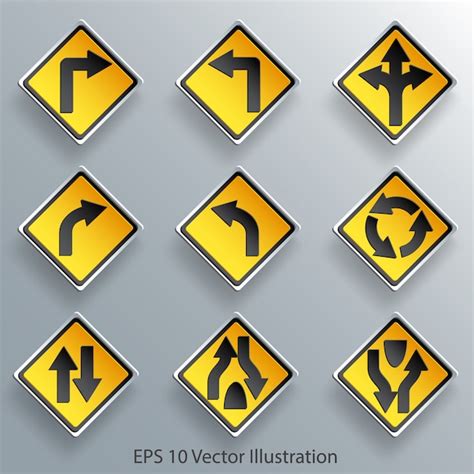 Direction traffic sign | Premium Vector