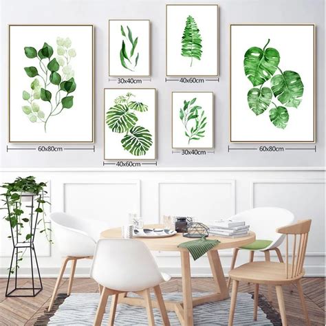 Modern Green Plant Canvas Prints Art Oil Painting,Wall Decor Painting - Buy Green Plant Painting ...