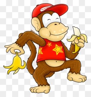 Diddy Kong With Banana - Free Transparent PNG Clipart Images Download