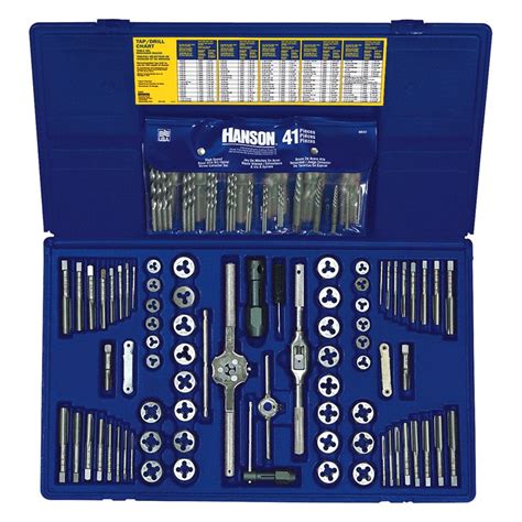 Irwin Tools 26377 117-Piece Deluxe Tap and Die Set, Hanson Machine Screw/Fractional/Metric Tap ...