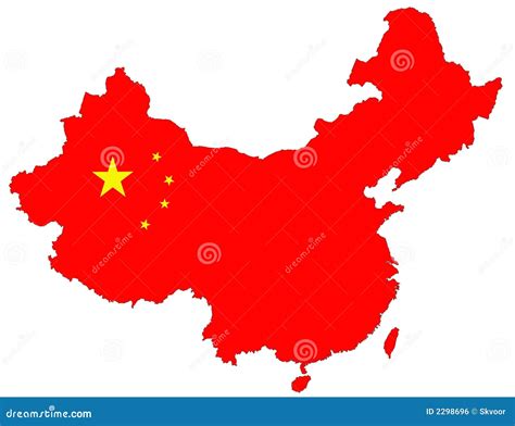 Isolated red map of China stock illustration. Illustration of white - 2298696