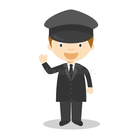 Cute Cartoon Vector Illustration Of A Chauffeur Stock Vector - Image: 69003953