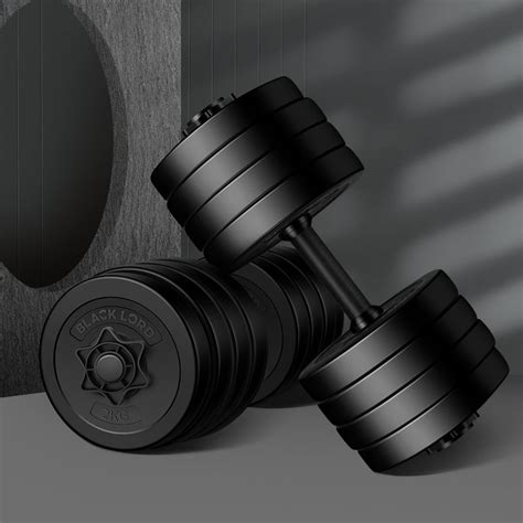 BLACK LORD 40KG Adjustable Dumbbell Set Rubber Weight Plates Lifting Bench - Fitness World Wide