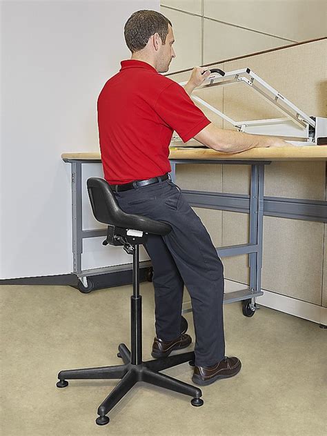 Sit/Stand Work Stool - 17 x 9", 350 lb Capacity H-5681 - Uline | Sit ...