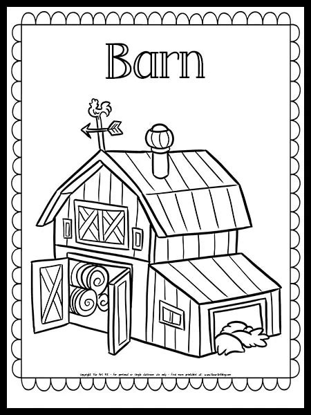 Barn Coloring Page - The Art Kit