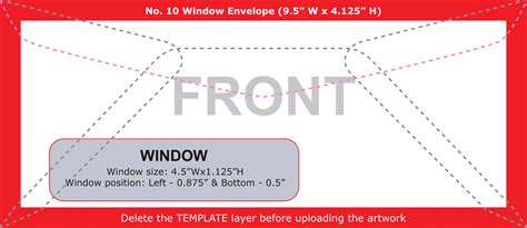 No.10 Window Envelope Template - Front Download Printable PDF | Templateroller