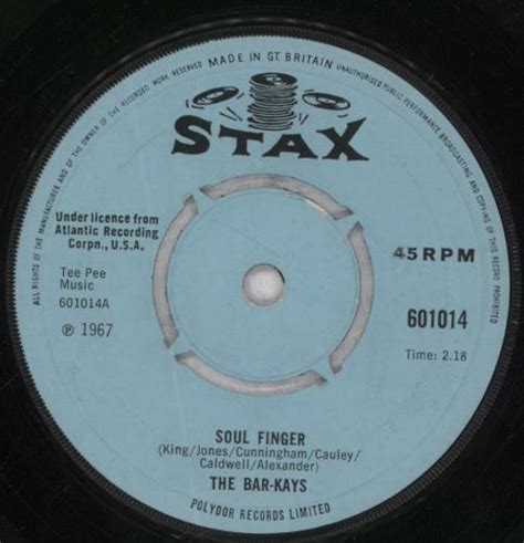 Bar-Kays Soul Finger - 3pr UK 7" vinyl single (7 inch record / 45) (562078)