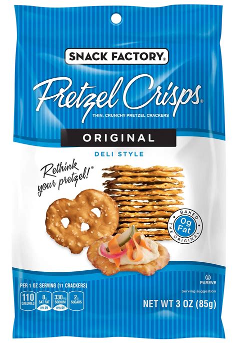 (Price/Case)Pretzel Crisps Original Deli Style Thin Crunchy Pretzel Crackers Bag 3 Ounces - 8 ...