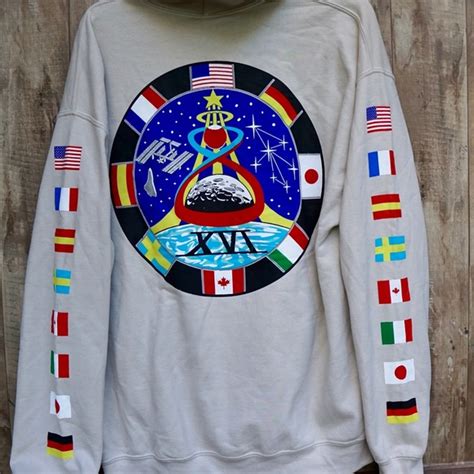 Shirts | New Nasa Space Vintage Tan Flag Hoodie Rare | Poshmark