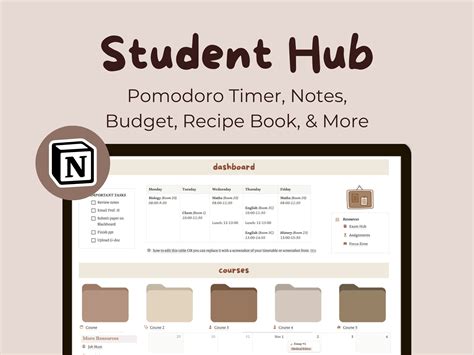 Student Notion Template Study Planner College Assignment - Etsy