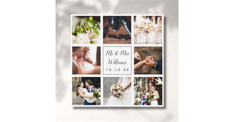 Personalized Wedding Day Photo Collage Canvas Print | Zazzle