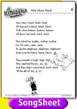 Miss Mary Mack song and lyrics from KIDiddles | Nursery rhymes lyrics ...