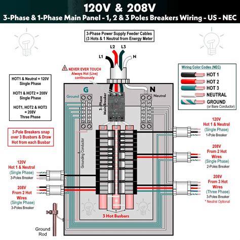 3 Pole Circuit Breaker Wiring Diagram | MCB Connection | Voltage Lab