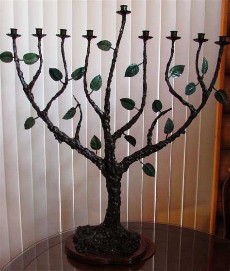 Hanukkah Menorah LARGE 9 branch tree of life original art by Shawn Tyler Judaica Jewish Israel ...