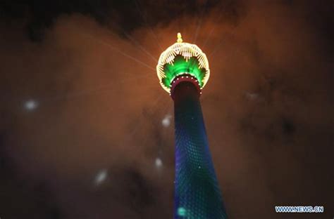 Night view of Lotus Tower in Colombo, Sri Lanka - Global Times