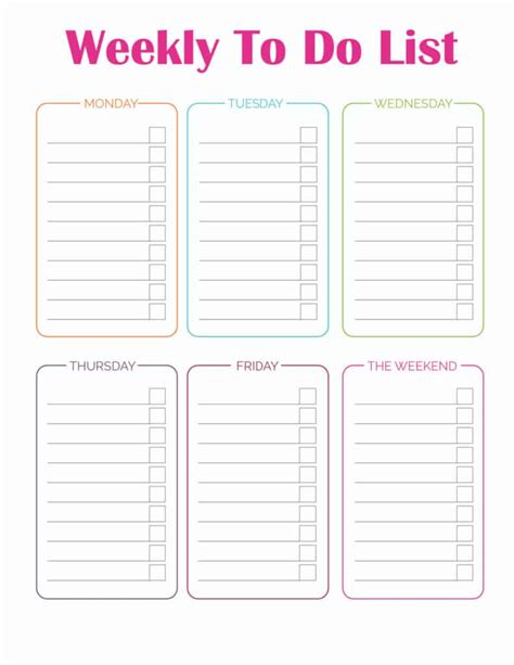 weekly to do list printable checklist template paper trail design - weekly to do list printable ...