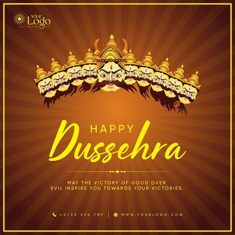 Premium Vector | Happy dussehra post design, ram navami post design