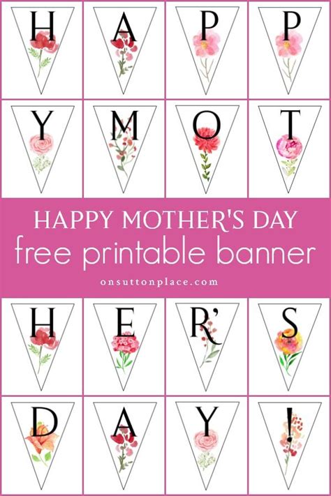 Happy Mothers Day Printable Banner - Printable Word Searches