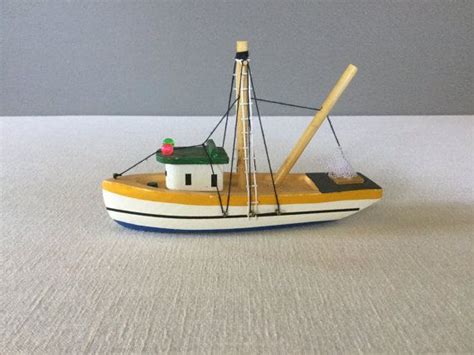 Vintage Wooden Fishing Boat - Children’s Toy Boat - Kids Bedroom Decor - Nautical Theme - Beach ...