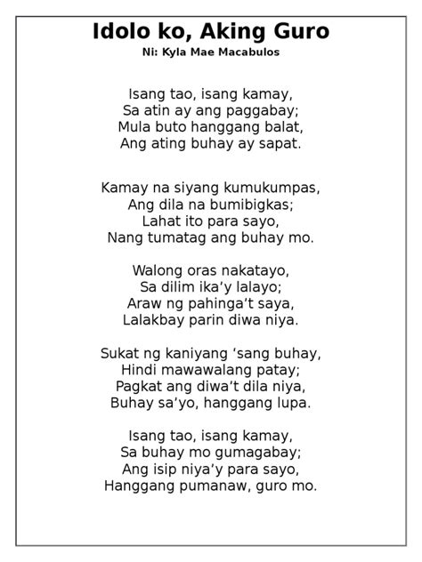 Tula in Filipino