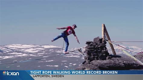 World record set for longest tightrope walk - YouTube