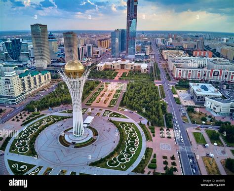 NUR-SULTAN, KAZAKHSTAN (QAZAQSTAN) - July 29, 2019: Beautiful panoramic ...