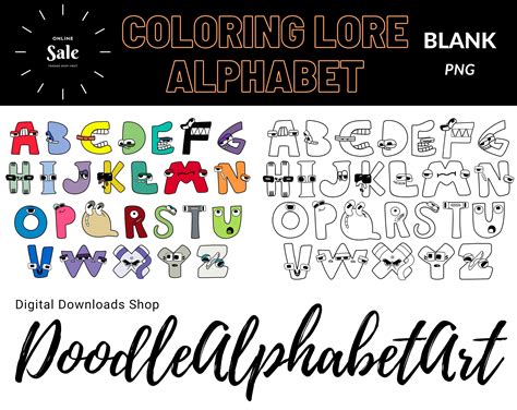 Alphabet Lore Coloring Page Alphabet Lore Outline PNG File - Etsy