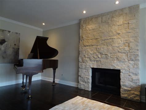 Eldorado Stone Veneer Fireplace - Contemporary - Living Room - Toronto ...