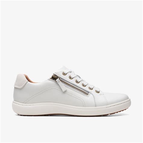 WOMENS Nalle Lace White Leather Sneakers | Clarks CA