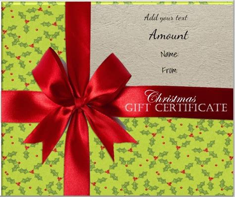 FREE Christmas Gift Certificate Template | Customize Online & Download