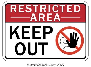 Restricted Area Warning Sign Labels Stock Vector (Royalty Free ...