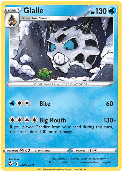 Glalie - Silver Tempest #42 Pokemon Card